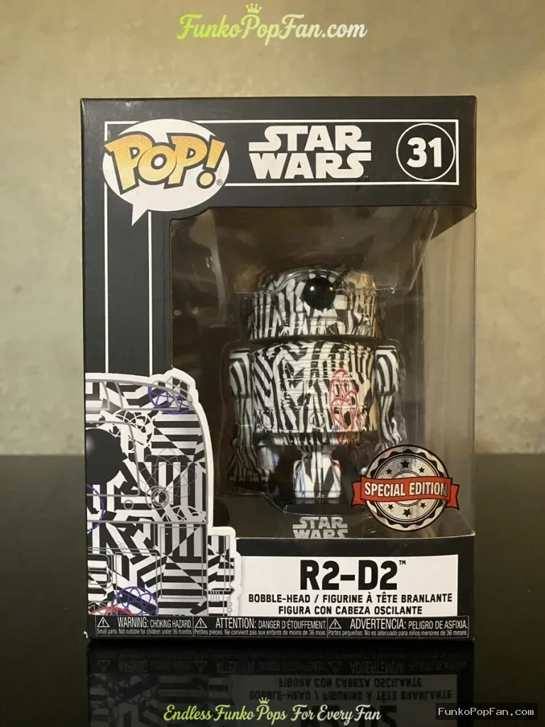 Funko Pop! Star Wars #31 R2-D2 (Special Edition Futura Black and White) Vinyl Figure Bobblehead Vaul - Funko Pop Figure