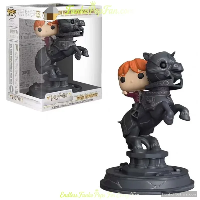Funko Pop! Harry Potter Ron Weasley Riding Chess Piece #82 Movie Moments Vinyl Figure Bobblehead Vau - Funko Pop Figure