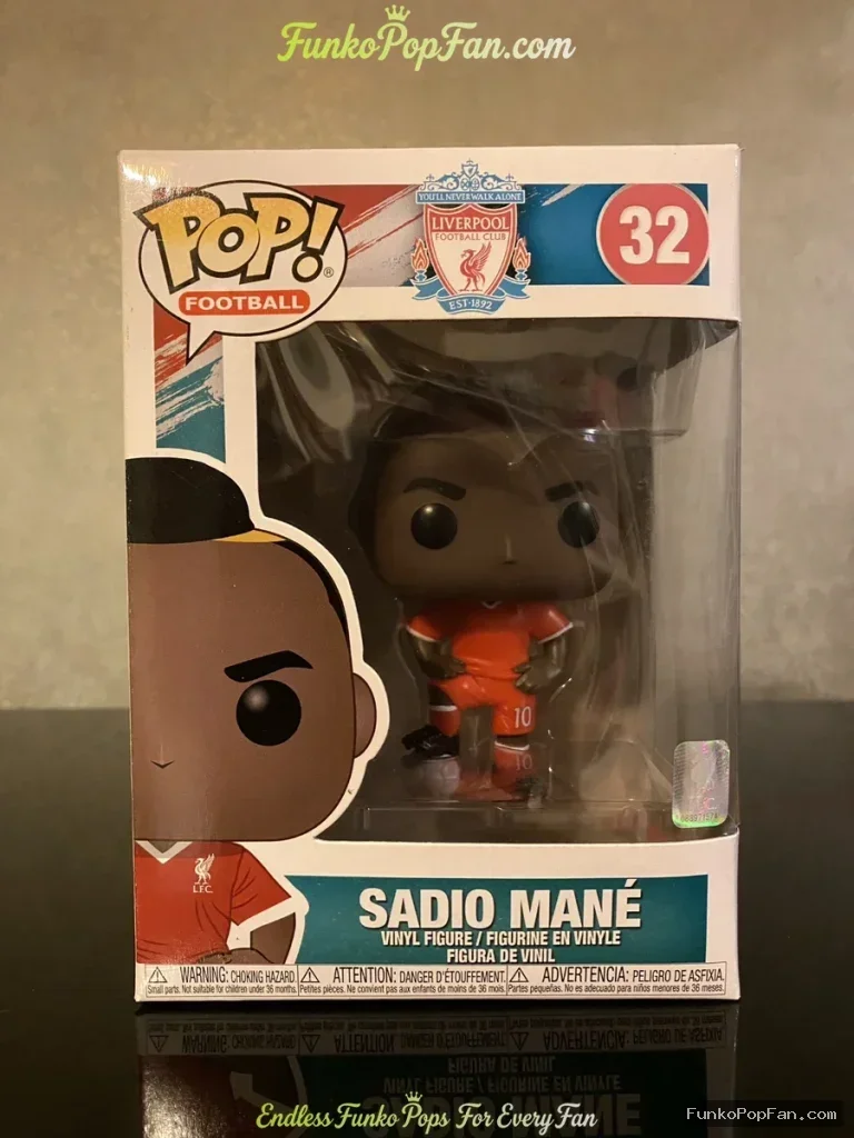 Funko Pop Football #32 Sadio Mane Vinyl Figure Bobblehead Vaulted Collectible With Protector - Funko Pop Figure