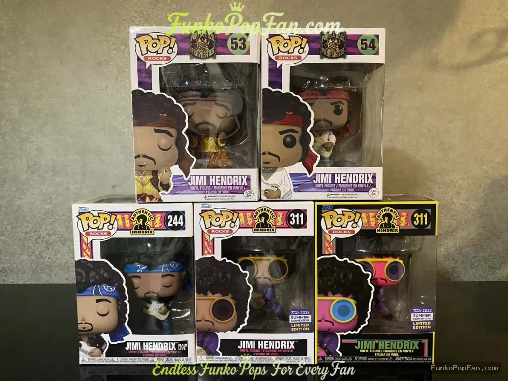 Bundle Funko Pop! Rocks #53 Jimi Hendrix / #54 Jimi Hendrix / #244 Jimi Hendrix / #311 Jimi Hendrix  - Funko Pop Figure