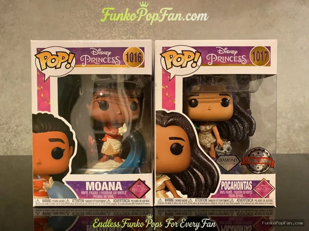Bundle Funko Pop Disney Princess #1016 Moana (Diamond) / #1017 Pocahontas (Diamond) Vinyl Figure Bob - Funko Pop Figure