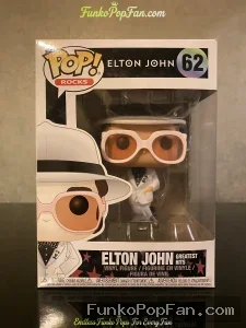 Funko Pop Rocks #62 Elton John (Greatest Hits) Vinyl Figure Bobblehead Vaulted Collectible With Prot - Funko Pop Figure