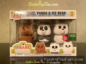 Bundle Funko Pop! Animation We Bare Bears #103 Grizz, Panda & Ice Bear (Flocked Barnes & Noble Exclu - Funko Pop Figure