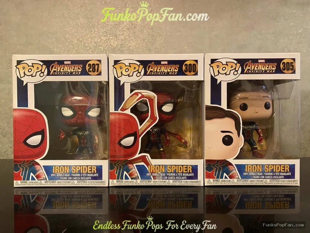 Bundle Funko Pop Marvel Avengers Infinity War #287/#300/#305 Iron Spider Vinyl Figure Bobblehead Vau - Funko Pop Figure