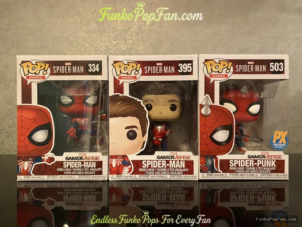 Bundle Funko Pop Games Gamerverse #334 Spider-Man / Spider-Man #395 / Spider-Punk #503 Vinyl Figure  - Funko Pop Figure