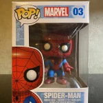 Funko Pop! #03 Marvel Spider-Man Vinyl Figure Bobblehead Vaulted Collectible With Protector - Funko Pop Figure