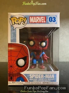 Funko Pop! #03 Marvel Spider-Man Vinyl Figure Bobblehead Vaulted Collectible With Protector - Funko Pop Figure