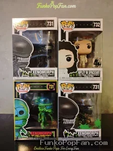 Bundle Funko Pop! Movies #731 X3 Xenomorph + #732 X2 Ripley in Spacesuit Vinyl Figure Bobblehead Vau - Funko Pop Figure